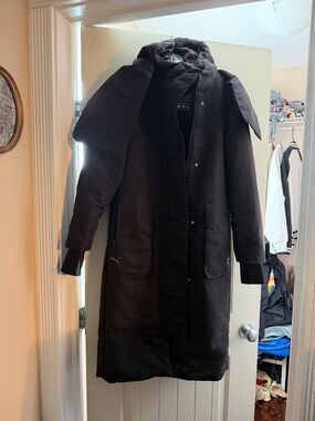 Puma Men’s Black Long Puffer Coat with Hood